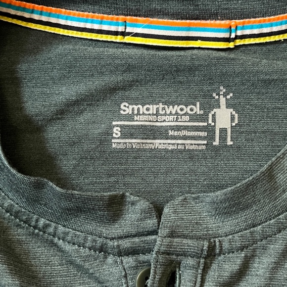 Smartwool Wool Blend Colorblock Long Sleeve Henley Shirt - Men's Size S - Green - Picture 4 of 10